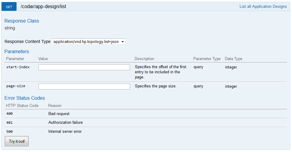 Exanded view of an API call