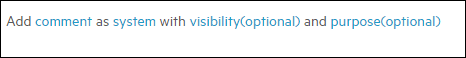 Screenshot of add comment rule template