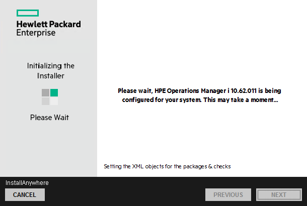 Installation wizard: Initialization page
