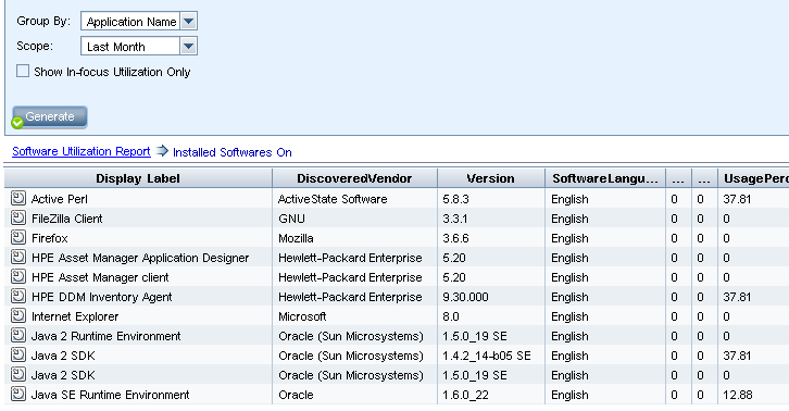 Software Utilization Report