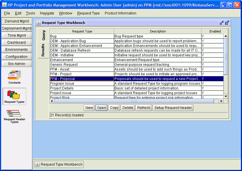 Configuring the PPM Workbench Service Manager